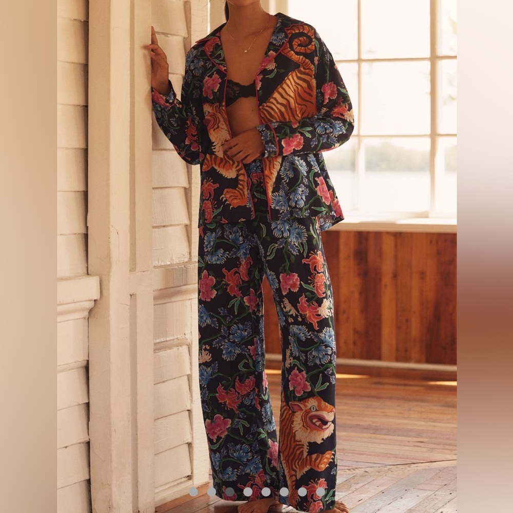 LyreBird Paige Gemmel Navy Tiger Print Pajama Set